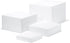 KCGANI White Acrylic Cube Cupcake Dessert Display Stands, 5 Sides Nesting Risers Boxes,