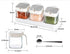 Mlici 8.6 oz Condiments Container, Kitchen Spicy Jars with Lids and Spoons, Set of 3 Glass Spice Box, White