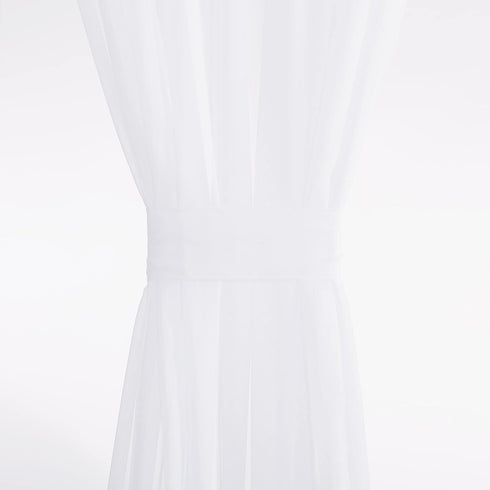 PONY DANCE White Voile Sheer Side Door Window Curtains for Front Door, French Door, Small Window Sidelight, 1 Panel,