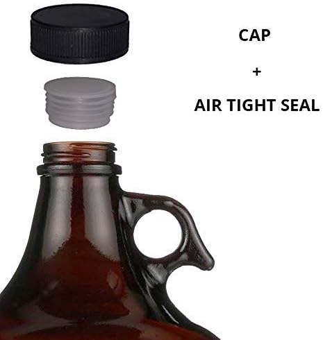 1 Gallon (128oz) Amber Glass Jug with 38mm Cap