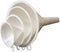 Chef Craft Set of 4 General Purpose Plastic Nested Funnel Set, Assorted Sizes, White