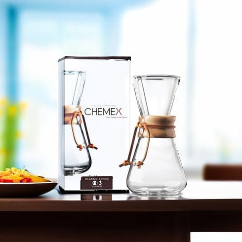 3-Cup Packaging Chemex Pour-Over Glass Coffeemaker - Classic Series - - Exclusive