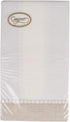 Packs 12 Caspari Linen Border Paper Linen Guest Towel Napkins in Natural, Two