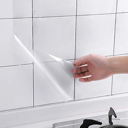 Clear Contact Paper Roll 17.7'' x 118'' - Glossy Self-Adhesive Removable Protective Film for Kitchen Cabinets