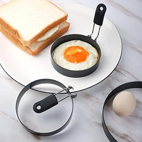 zeeooil 4 6" 4 3.5" Egg Rings Pcs Large Pancake Molds And Pcs Fried Egg Molds Stainless Steel Nonstick Egg Ring