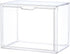 2PACKS BOHOIDEE Clear Book Storage Organizer for Bookshelf, Plastic Stackable Book Display Case with Magnetic Door