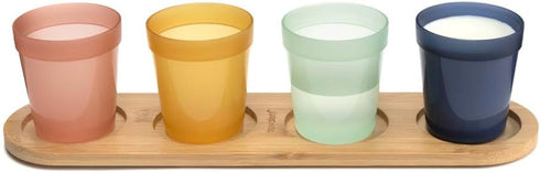 Kitchen Countertop Cup Organizer, Wooden Drink Holder Storage Stand for 4 Cups, Durable and Stylish