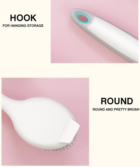 AMORBASE Dish Scrubber, Silicone Soft Bristles Scrub Brush with Scraper Tip, Comfortable Grip Brushes for Kitchen Sink