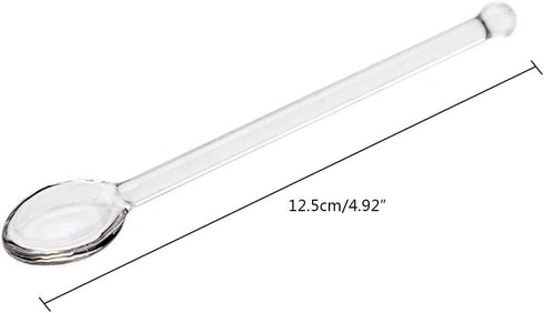 4 Pcs Clear Glass Tea Spoon, Long Handle Stirring Spoon for Coffee, Iced Tea, Cocktail, Dessert