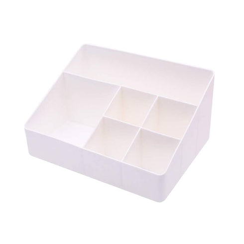 Granvela Home Organizer, Bedside Table Makeup Organizer with 6 Compartments, White