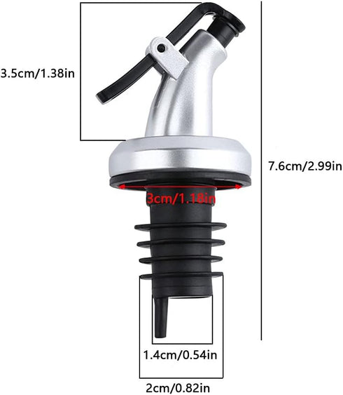 10 PCS Oil Pour Spouts, Olive Oil Vinegar Wine Dispenser with Leak-Proof Cap, Kitchen and Bar Oil Bottle Stopper