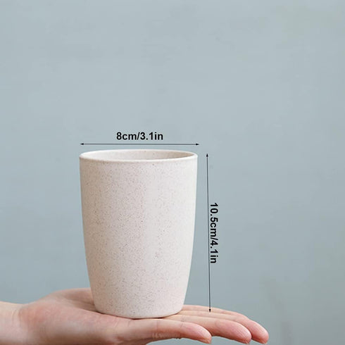 NeschToy 12oz Small Drinking Tumblers, Set of 5 Unbreakable Wheat Straw Cups for Camping Party, Reusable Water Glasses