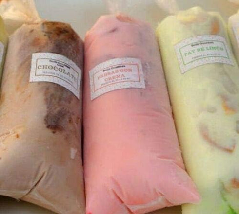 Uncommon 100 Frozen 10x25, 5x20, 8x10 cm. Disposable ICE POP BAG for Treats, Smoothies, and Yogurt Sticks. Size