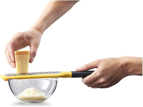 Joseph Joseph 20169 GripGrater Paddle Grater, Easy-grip Handle, Coarse Stainless-Steel Blades, Yellow