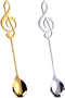 Music Note Spoons for Music Lovers, Stainless Steel Coffee Spoons Set of 2 (Gold + Silver)