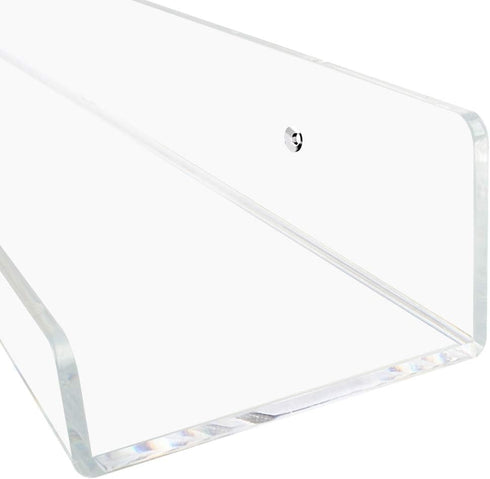 15" (15 Inch 3Pack) Weiai Clear Acrylic Shelf Invisible Floating Wall Ledge Bookshelf, Kids Book Display Shelves Wall