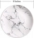 Marble Design Porcelain Dinner Accent Plates, Set of 4, 8 Inches