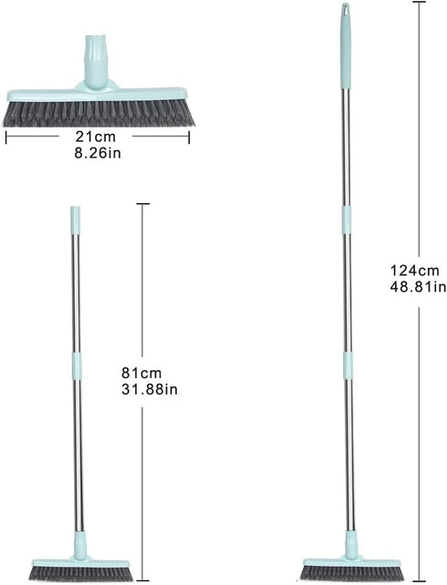 Affogato Floor Scrub Brush, Bathroom Long Handle Bathtub Push Broom, Shower Tile Grout Scrubber for Hard to Reach Areas