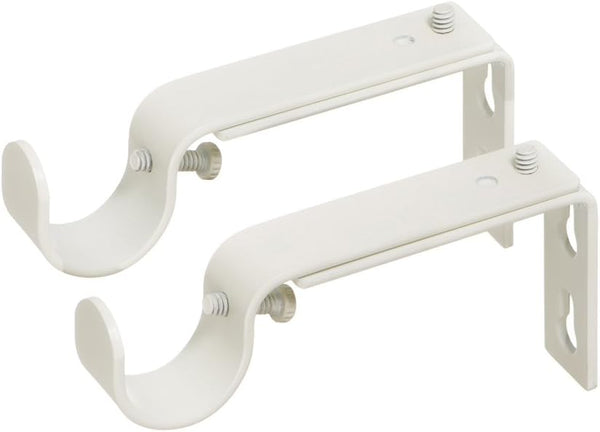 Ivilon Adjustable Brackets for Curtain Rods - Set of 2 for 7/8 or 1 Inch Rods - Ivory