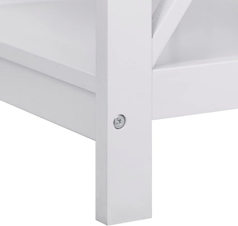 ZENY End Table, Sofa Side End Storage Shelf, Versatile X-Design Wooden Side Table, Living Room, Bedroom, Office