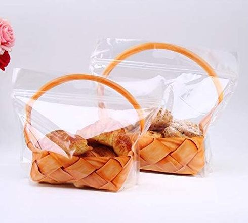 Large Plastic Bread Bag, 50 Pcs Bakery Storage Bags with Window for Home Sourdough Bread, 12.6x10.8"