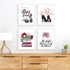 Eleville 8X10 Unframed Set of 4 Modern Fashion Woman Art Prints, Inspirational Quotes for Kids Room Decor