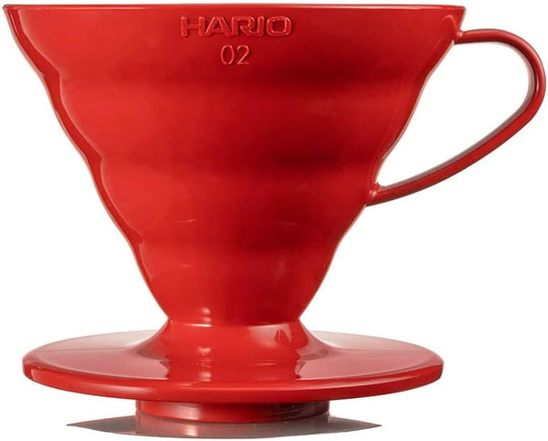 Hario V60 Plastic Coffee Dripper, Pour Over Cone Coffee Maker Size 02, Red