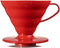 Hario V60 Plastic Coffee Dripper, Pour Over Cone Coffee Maker Size 02, Red