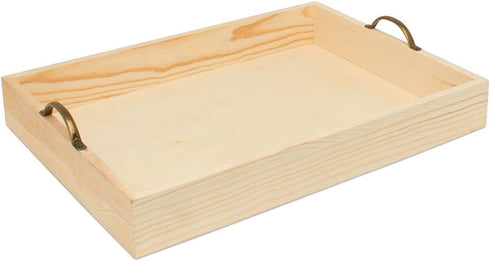 Set 3, Unfinished Wood Nesting Serving Trays with Handles, of Play Tray for Crafting, Resin, Organizing, & DIY Dcor, by