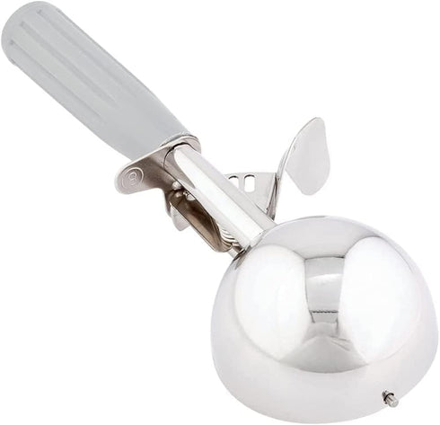 4 Oz Portion Scoop Ice Cream Disher with Trigger Release, Stainless Steel Cookie Scoop for Portion Control