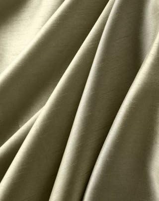 Curtainworks Marquee Faux Silk Pinch Pleat Curtain Panel, 30 by 95", Sand (Champagne Beige)