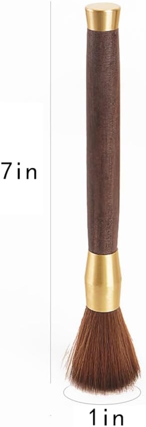 Coffee Grinder Cleaning Brush, Wood Handle & Natural Bristles Wood Dusting Espresso Brush Accessories for Bean Grain Coffee Tool Barista Home Kitchen, Brown by YUMIHAN