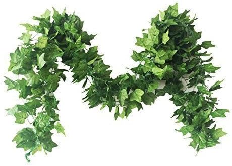 40 Ft Realistic Artificial Ivy Garland, UV Resistant Fake Hanging Vines for Indoor/Outdoor Wedding Decor - Pack of 5