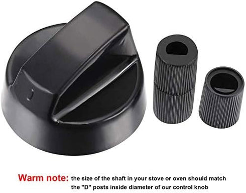 Jetec 4 Pack Control Knobs Replacement for Oven/Stove/Range with 12 Adapters, Please Check Dimensions (Black)