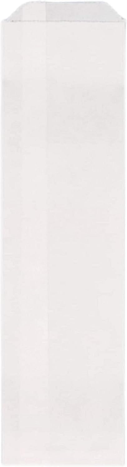 Disposable Silverware Flatware Paper Bags, 2.75 x 10 inches White Plain Churro Bag, Kitchen Cutlery Holder