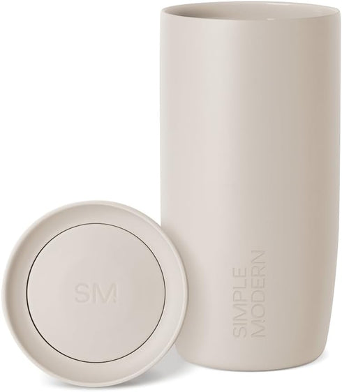 Simple Modern Travel Coffee Mug Tumbler with 360 Lid | Ceramic-Lined Insulated