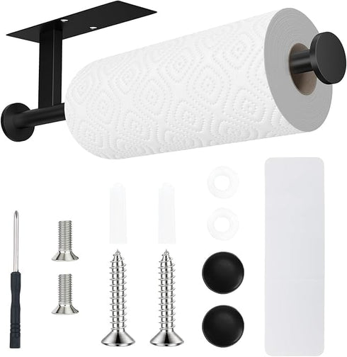 FISHCLOUD Paper Towel Holder Wall Mount - Self Adhesive No Drill or Drilling,