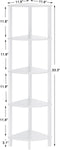 5-Tier UJSJ001W VIMBER Corner Shelf, Corner Bookshelf, Industrial Corner Ladder Shelf, Modern Display Shelf for Living