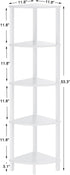 5-Tier UJSJ001W VIMBER Corner Shelf, Corner Bookshelf, Industrial Corner Ladder Shelf, Modern Display Shelf for Living