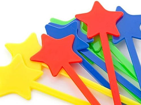 Comicfs 250 Pcs Plastic Star Toothpicks - 3.5'' Cocktail Sticks for Appetizers, Multicolor Disposable Picks