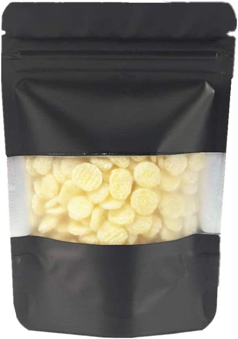 PABCK 100 Pcs Matte Black Resealable Stand Up Bags with Window, 3.9x5.9 inch Heat Seal Bulk Food Storage