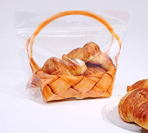 Large Plastic Bread Bag, 50 Pcs Bakery Storage Bags with Window for Home Sourdough Bread, 12.6x10.8"