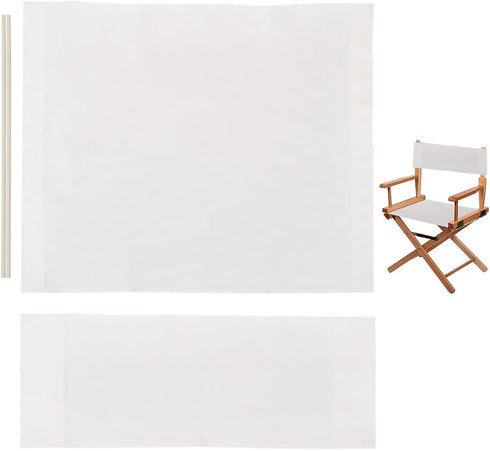 GORGECRAFT 21~16x8~21" Directors Chair Replacement Canvas White Chair Cover Kit Replacement Canvas