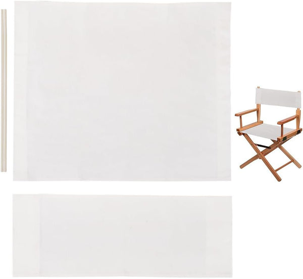 GORGECRAFT 21~16x8~21" Directors Chair Replacement Canvas White Chair Cover Kit Replacement Canvas