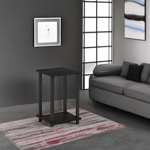 2-Tier Furinno Simplistic Side Table, Small End Table with Open Shelf, Easy Assembly Toolless Night Stand, Nightstand