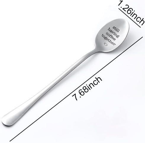 Coffee Spoon Gifts for Girlfriend Boyfriend Husband Wife Friends Christmas Birthday Gifts for Women Men Funny Still Having Coffee Together Spoon for Coffee Lover Moving Away Gifts for Him Her
