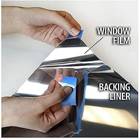 BDF S05 Window Film Daytime Privacy and Heat Control, Mirror Silver 5 (Very Dark), 24in X 16ft