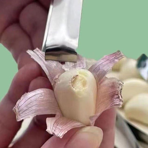 2Pcs Silver Garlic Peeler - Garlic Peeling Tweezers Remover Tool, Stainless Steel Kitchen Utensils and Gadgets, Onions