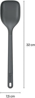 Zyliss Cooking Spoon - Sustainable Wheatstraw/Nylon Spoon for Cooking - Non Stick Serving Spoon - Heat Resistant Spoon - Kitchen Mixing Spoon - Dishwasher Safe - 12.5" X 3", Beluga Grey, Large