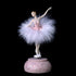 Chagar Feather Skirt Ballerina Rotating Music Box Figurine,White and Pink Manual Control Dancing